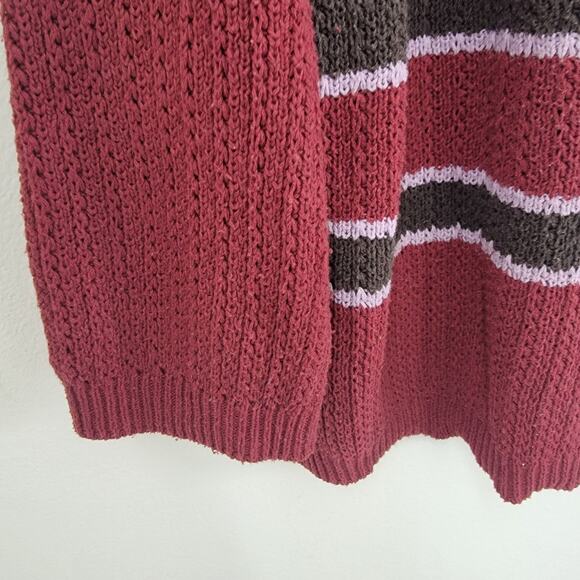 BDG UO Crochet Knit Academia Pullover Crewneck Sweater‎ Striped Large OB1737436 - Picture 6 of 12